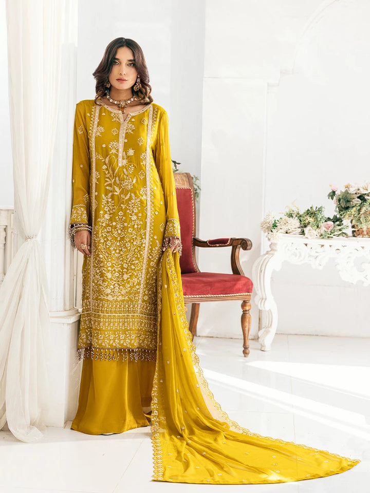 Signature by Salitex Embroidered Chiffon Suits Unstitched 3 Piece SUNS7CH041UT - Summer Collection