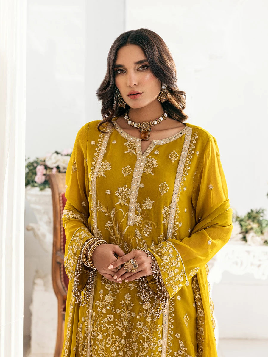 Signature by Salitex Embroidered Chiffon Suits Unstitched 3 Piece SUNS7CH041UT - Summer Collection