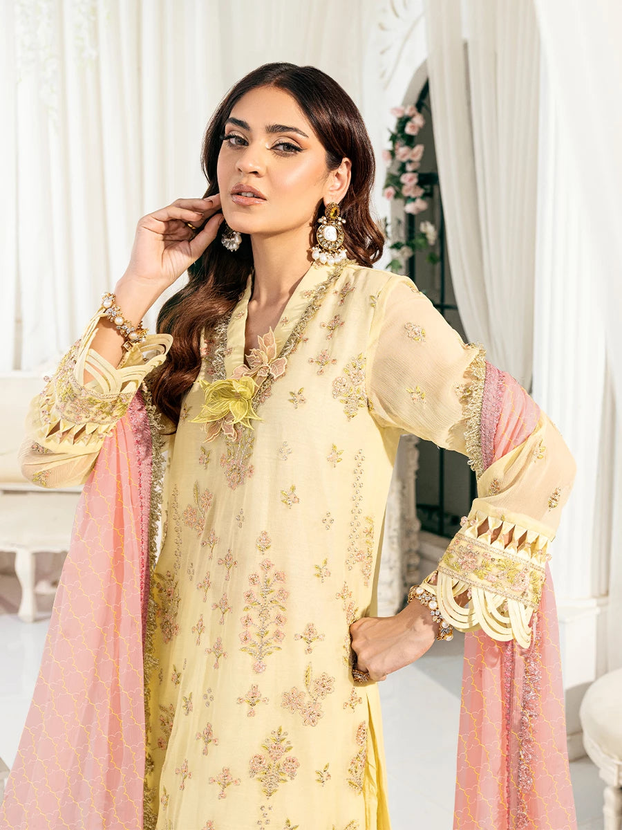 Signature by Salitex Embroidered Chiffon Suits Unstitched 3 Piece SUNS7CH041UT - Summer Collection