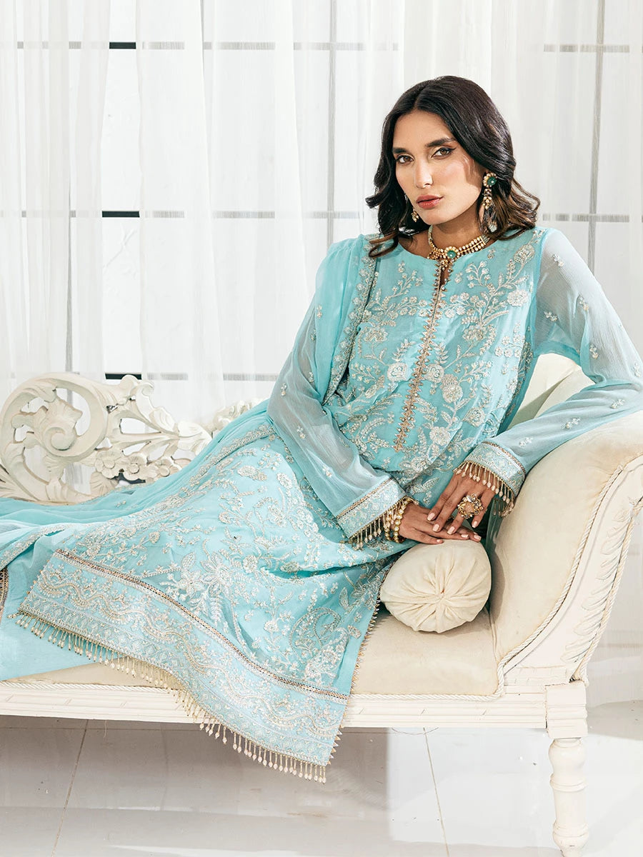 Signature by Salitex Embroidered Chiffon Suits Unstitched 3 Piece SUNS7CH043UT - Summer Collection