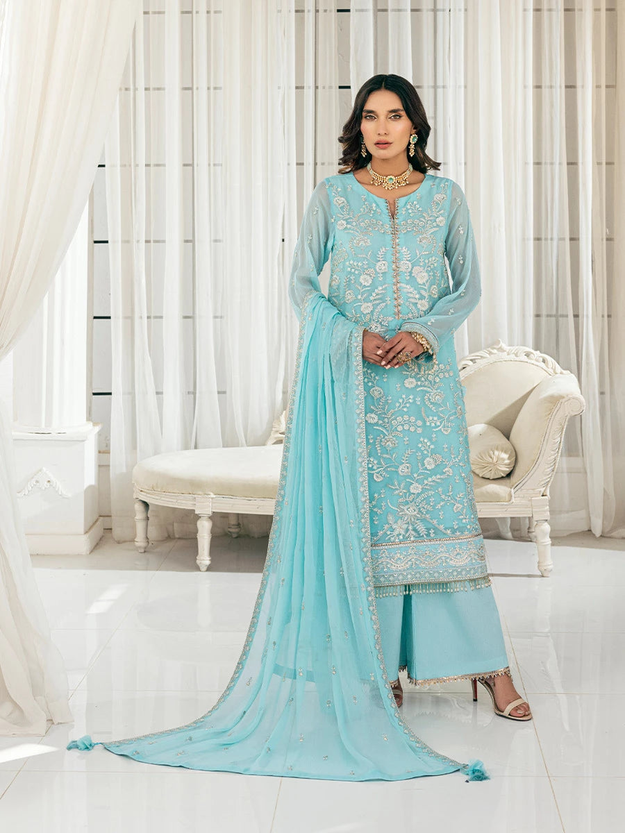 Signature by Salitex Embroidered Chiffon Suits Unstitched 3 Piece SUNS7CH043UT - Summer Collection