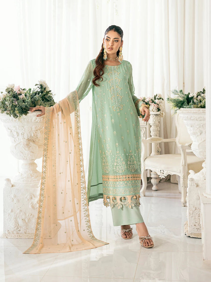Signature by Salitex Embroidered Chiffon Suits Unstitched 3 Piece SUNS7CH044UT - Summer Collection