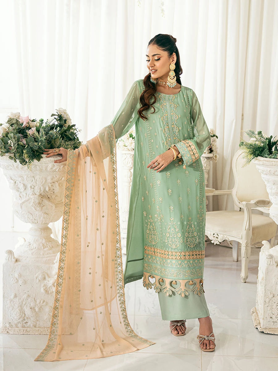 Signature by Salitex Embroidered Chiffon Suits Unstitched 3 Piece SUNS7CH044UT - Summer Collection
