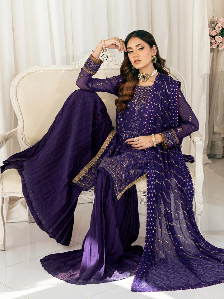 Signature by Salitex Embroidered Chiffon Suits Unstitched 3 Piece SUNS7CH046UT - Summer Collection