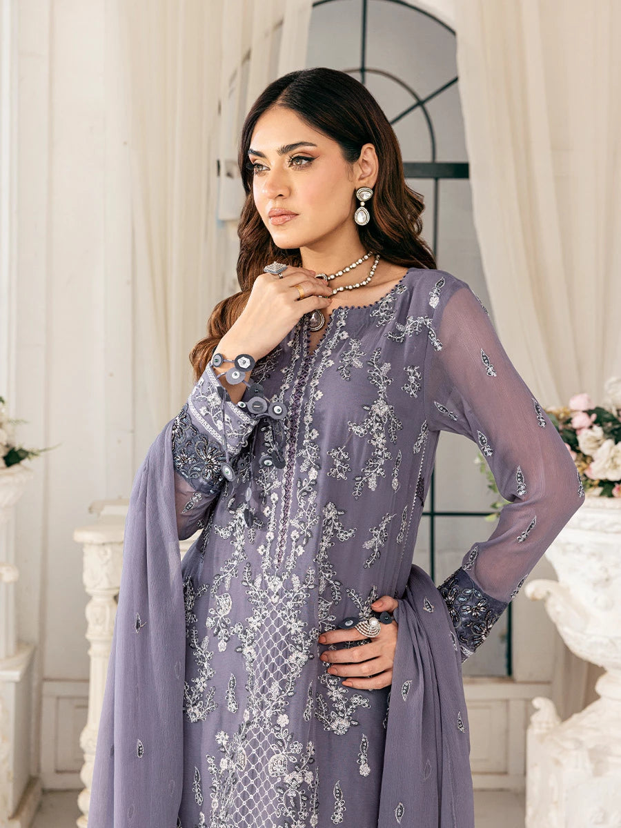 Signature by Salitex Embroidered Chiffon Suits Unstitched 3 Piece SUNS7CH047UT - Summer Collection
