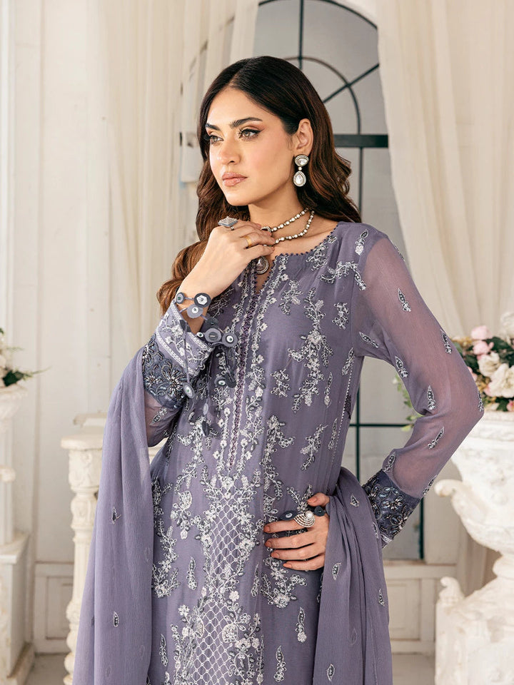 Signature by Salitex Embroidered Chiffon Suits Unstitched 3 Piece SUNS7CH047UT - Summer Collection