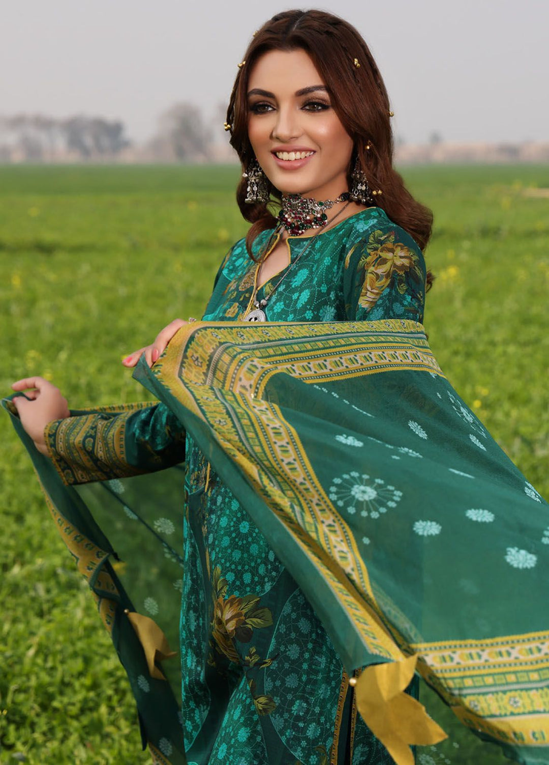 Signature Prints By Charizma Embroidered Lawn Suit Unstitched 3 Piece CRZ24SP SP4-04 - Spring Summer Collection