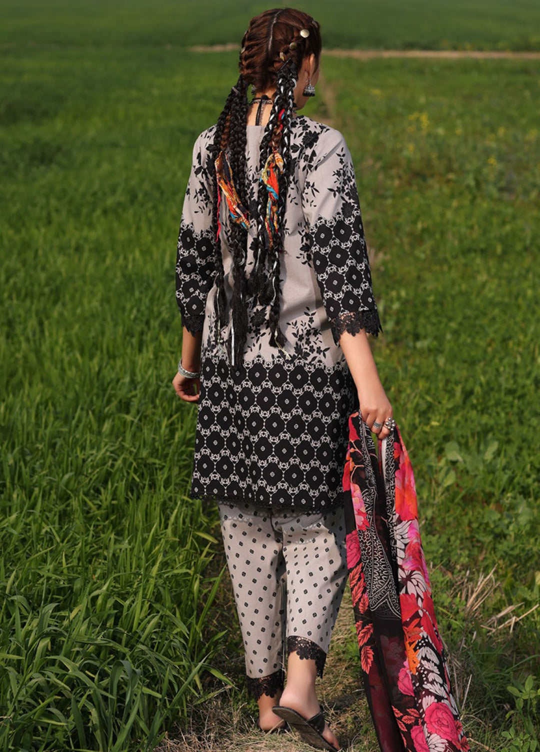 Signature Prints By Charizma Embroidered Lawn Suit Unstitched 3 Piece CRZ24SP SP4-05 - Spring Summer Collection