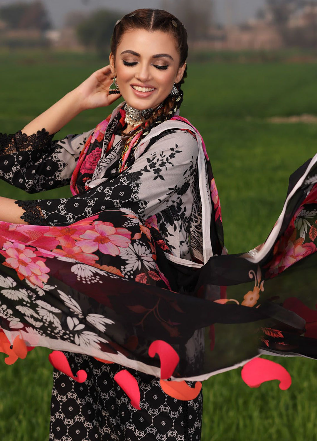 Signature Prints By Charizma Embroidered Lawn Suit Unstitched 3 Piece CRZ24SP SP4-05 - Spring Summer Collection