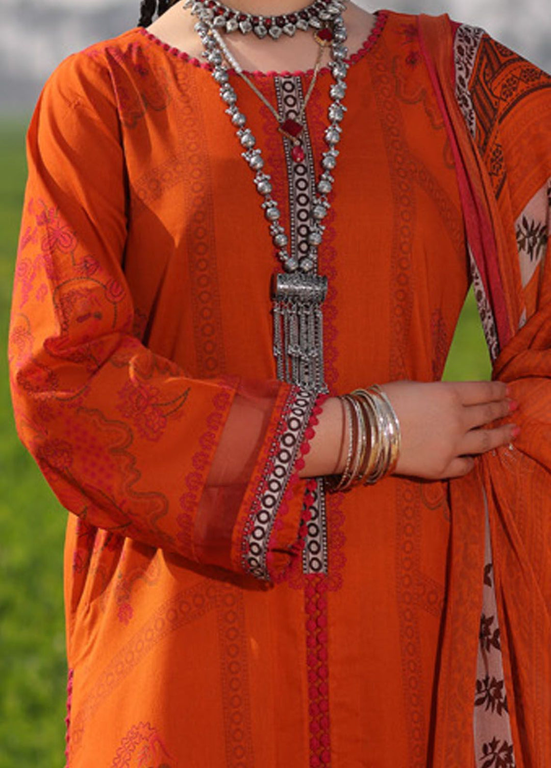 Signature Prints By Charizma Embroidered Lawn Suit Unstitched 3 Piece CRZ24SP SP4-06 - Spring Summer Collection