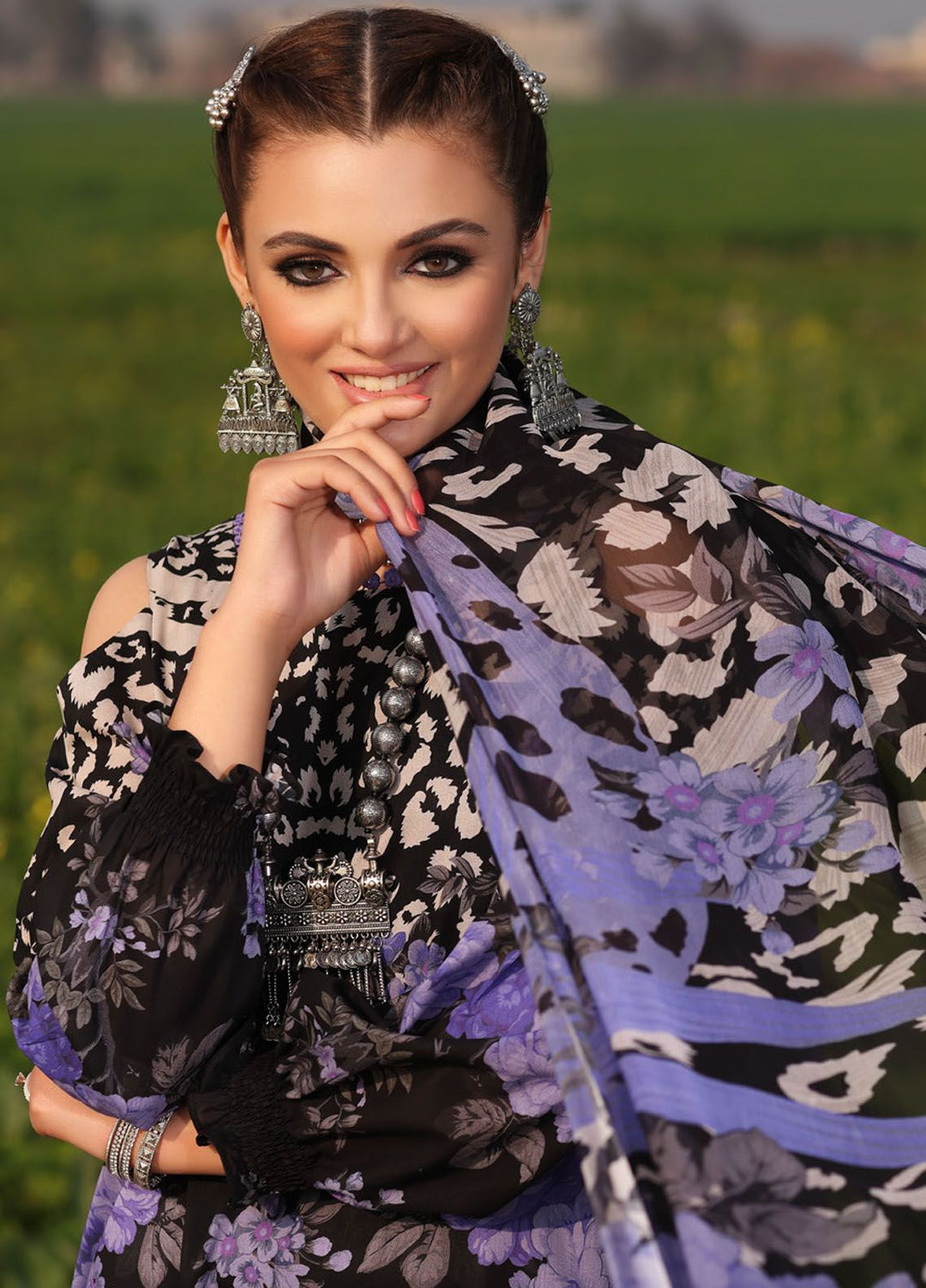 Signature Prints By Charizma Embroidered Lawn Suit Unstitched 3 Piece CRZ24SP SP4-08 - Spring Summer Collection