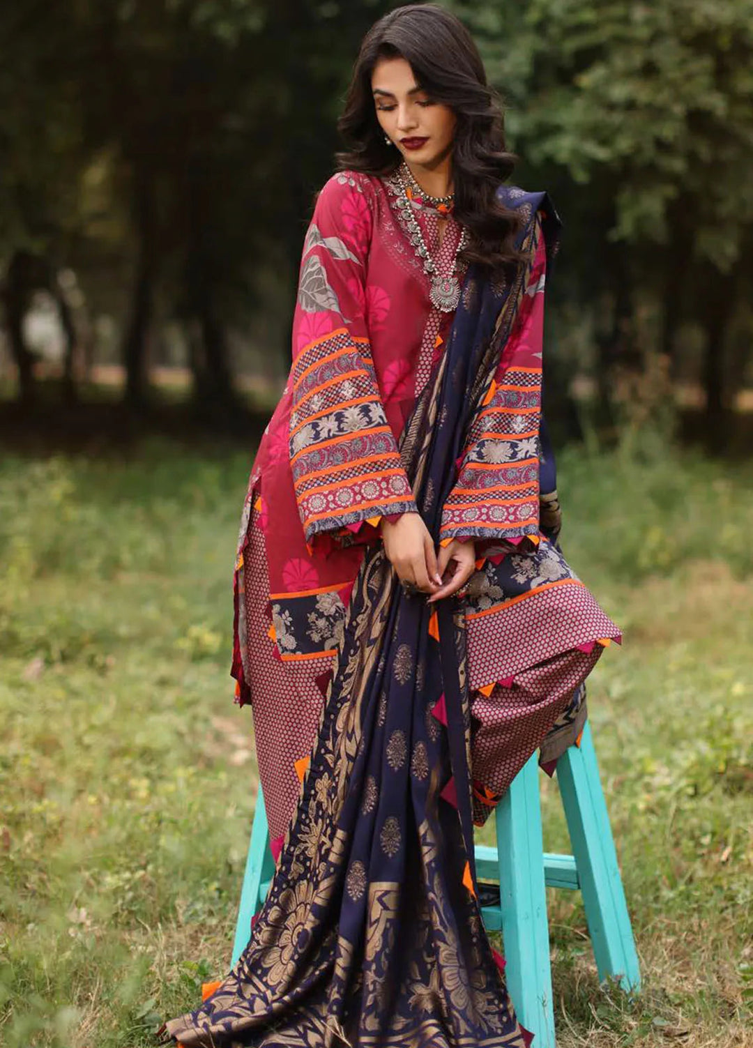 Signature Prints By Charizma Printed Linen Suit Unstitched 3 Piece CRZ24SPL SPW4-02 - Winter Collection