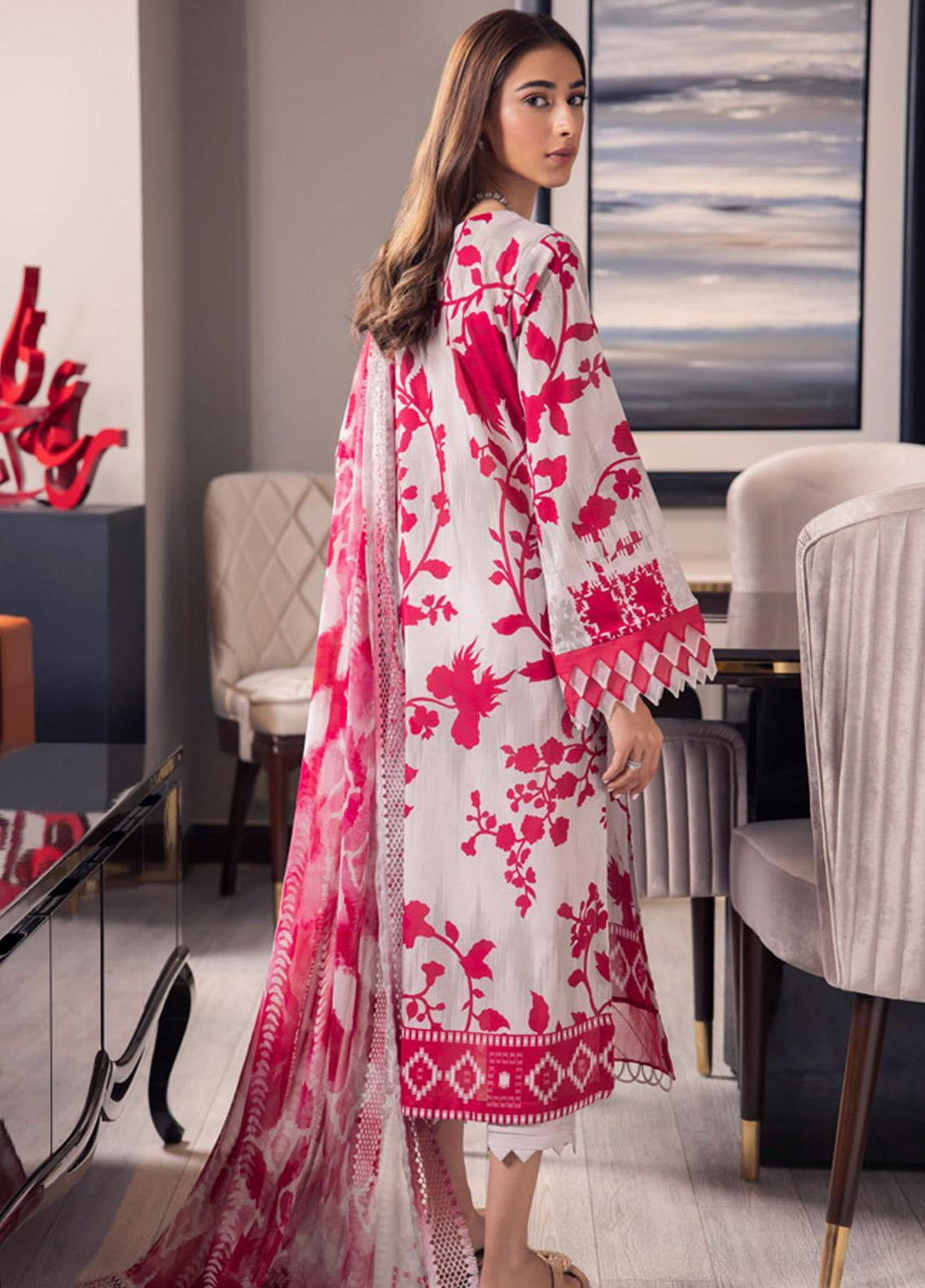 Signature Prints By Nureh Printed Lawn Suits Unstitched 3 Piece NU23SPRP SP-69 - Summer Collection