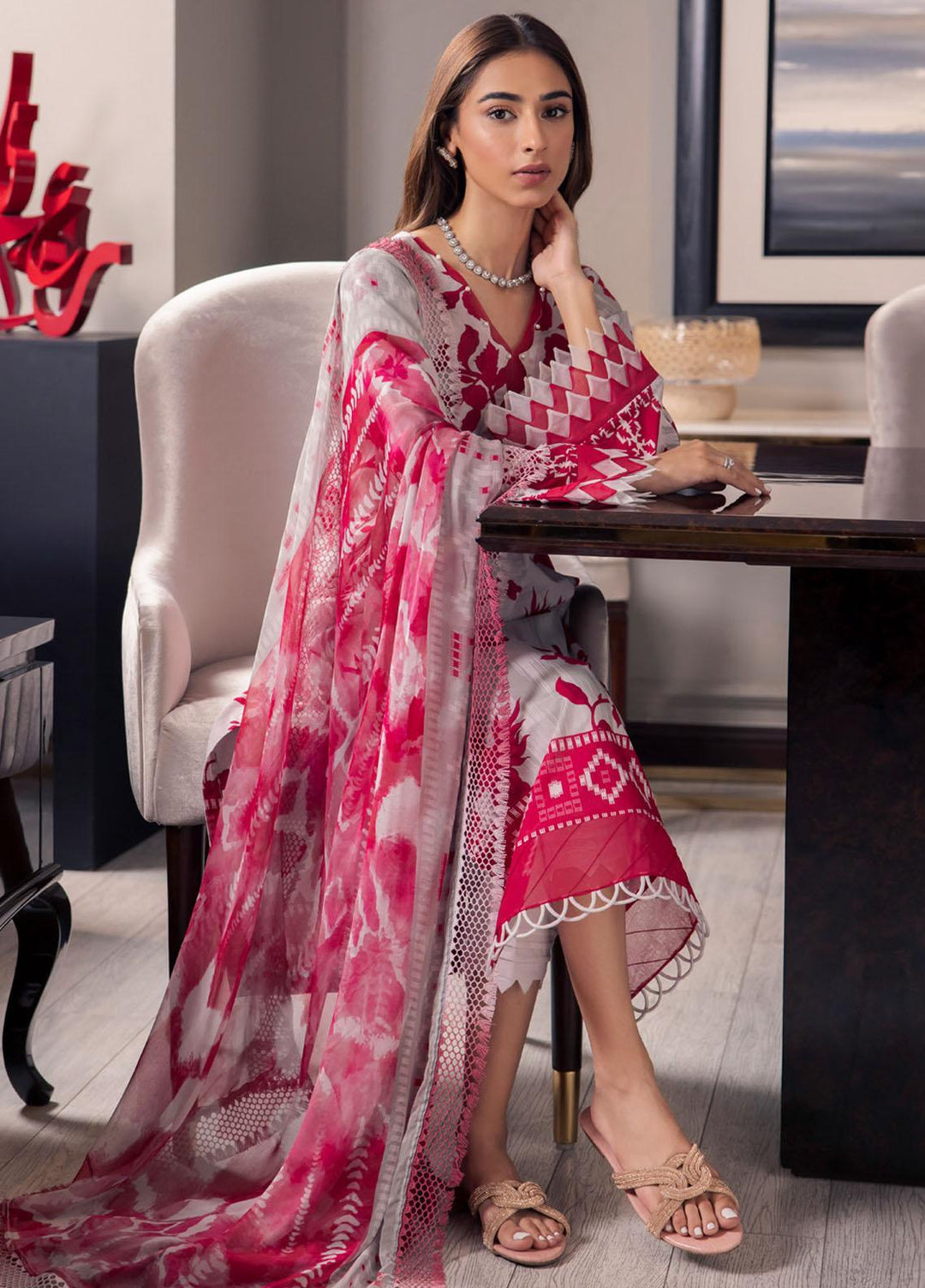 Signature Prints By Nureh Printed Lawn Suits Unstitched 3 Piece NU23SPRP SP-69 - Summer Collection