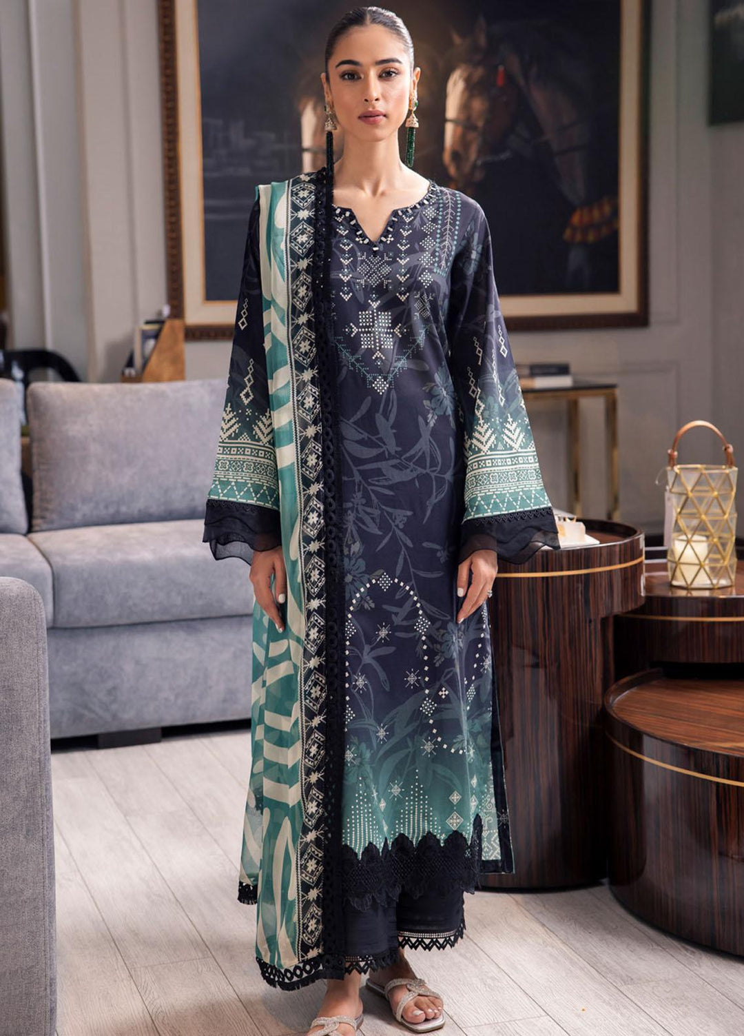 Signature Prints By Nureh Printed Lawn Suits Unstitched 3 Piece NU23SPRP SP-71 - Summer Collection