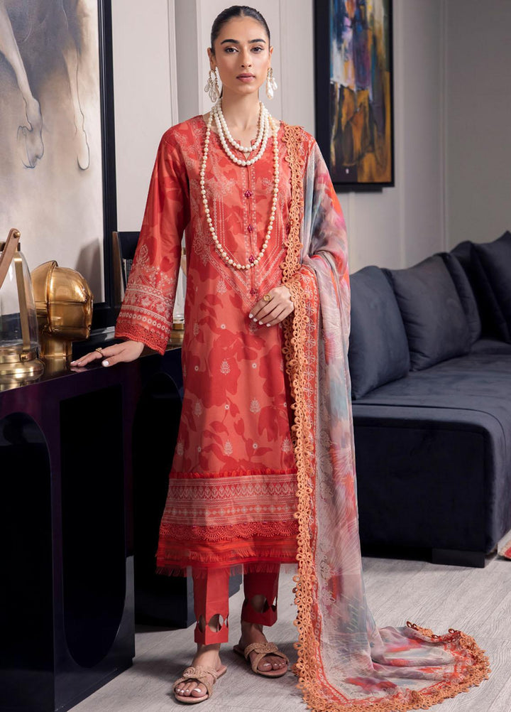 Signature Prints By Nureh Printed Lawn Suits Unstitched 3 Piece NU23SPRP SP-74 - Summer Collection