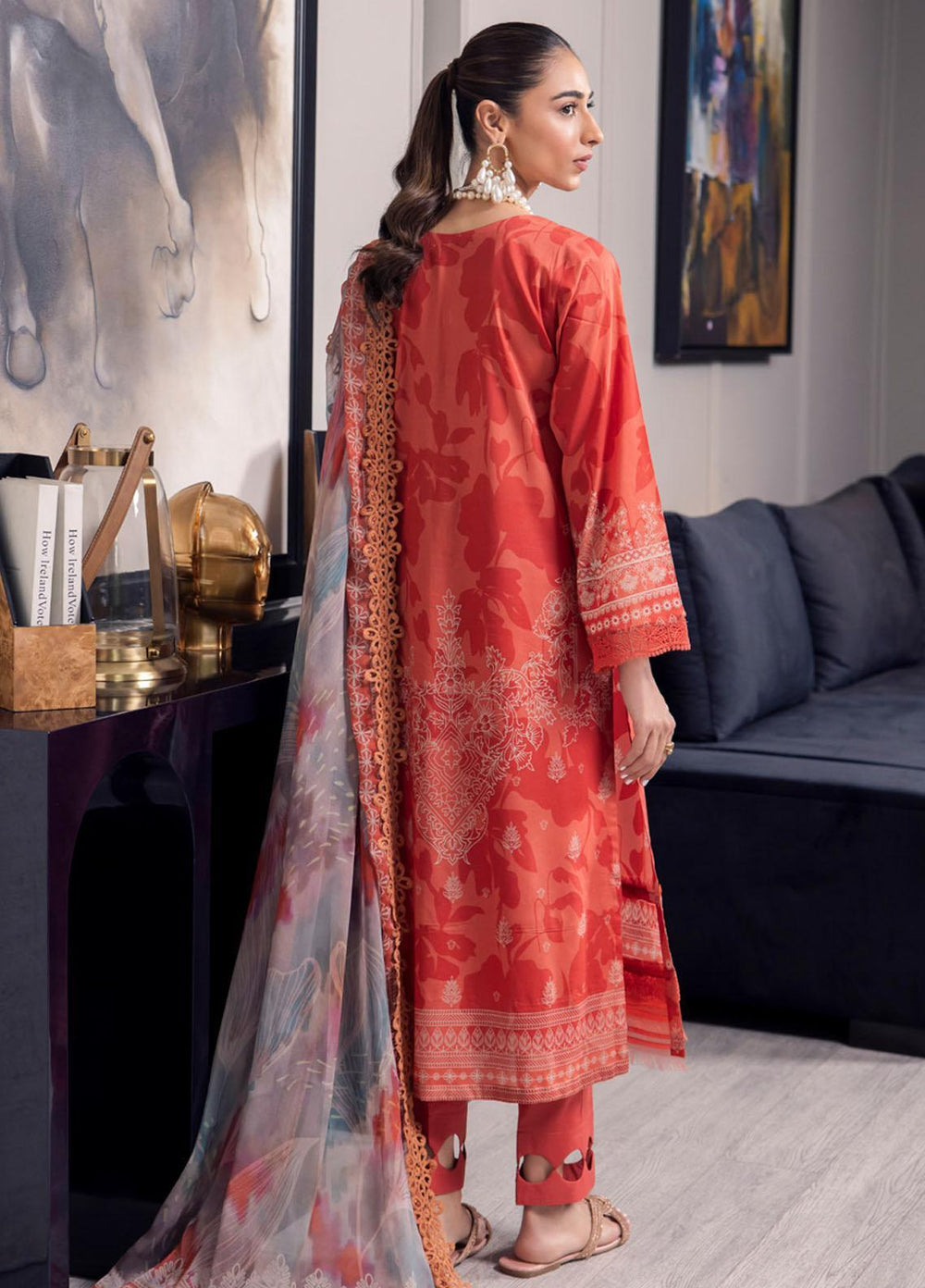 Signature Prints By Nureh Printed Lawn Suits Unstitched 3 Piece NU23SPRP SP-74 - Summer Collection