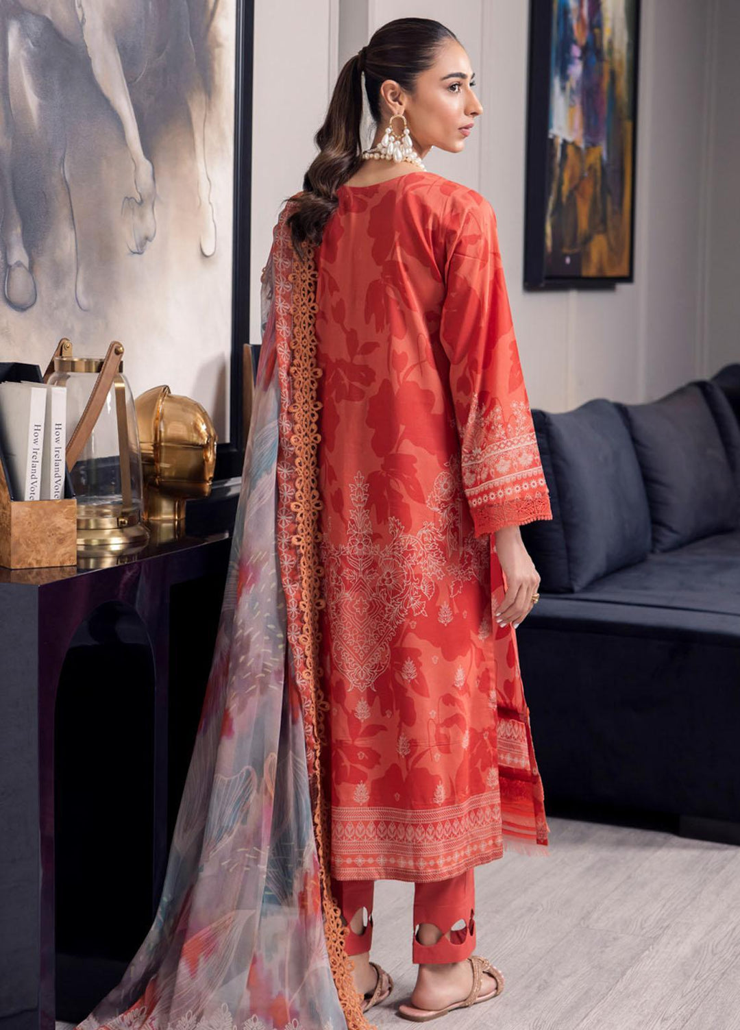 Signature Prints By Nureh Printed Lawn Suits Unstitched 3 Piece NU23SPRP SP-74 - Summer Collection