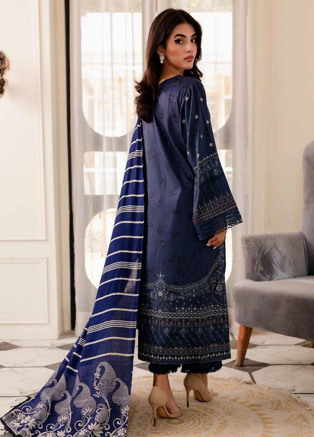 Signature Prints By Nureh Printed Cotail Suits Unstitched 3 Piece NU23SPC SP-83 - Winter Collection