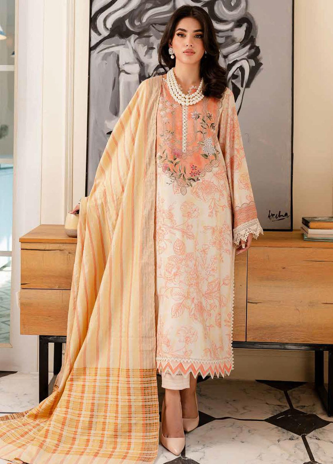 Signature Prints By Nureh Printed Cotail Suits Unstitched 3 Piece NU23SPC SP-88 - Winter Collection