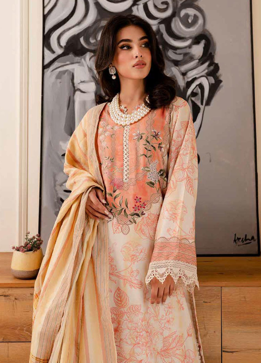 Signature Prints By Nureh Printed Cotail Suits Unstitched 3 Piece NU23SPC SP-88 - Winter Collection