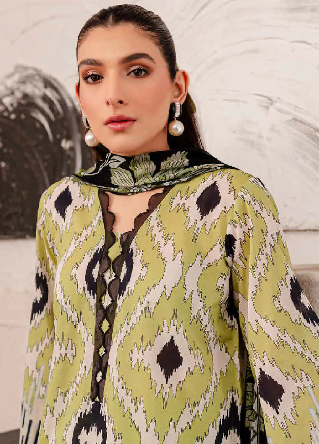 Signature Prints By Nureh Printed Lawn Suit Unstitched 3 Piece NU24SPU SP-101 - Summer Collection