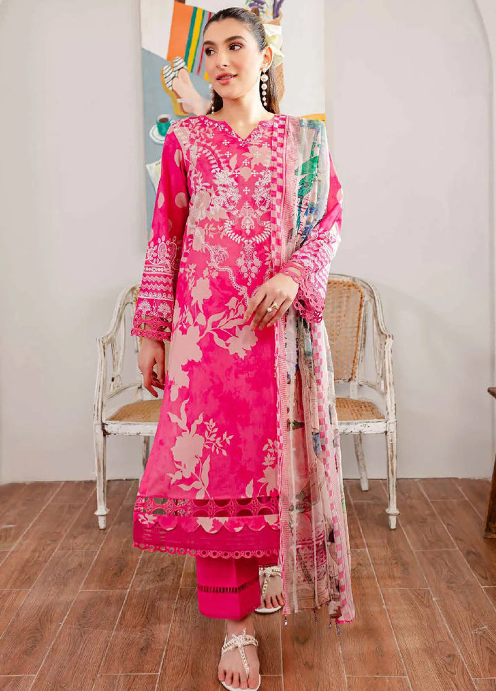 Signature Prints By Nureh Printed Lawn Suit Unstitched 3 Piece NU24SPU SP-103 - Summer Collection