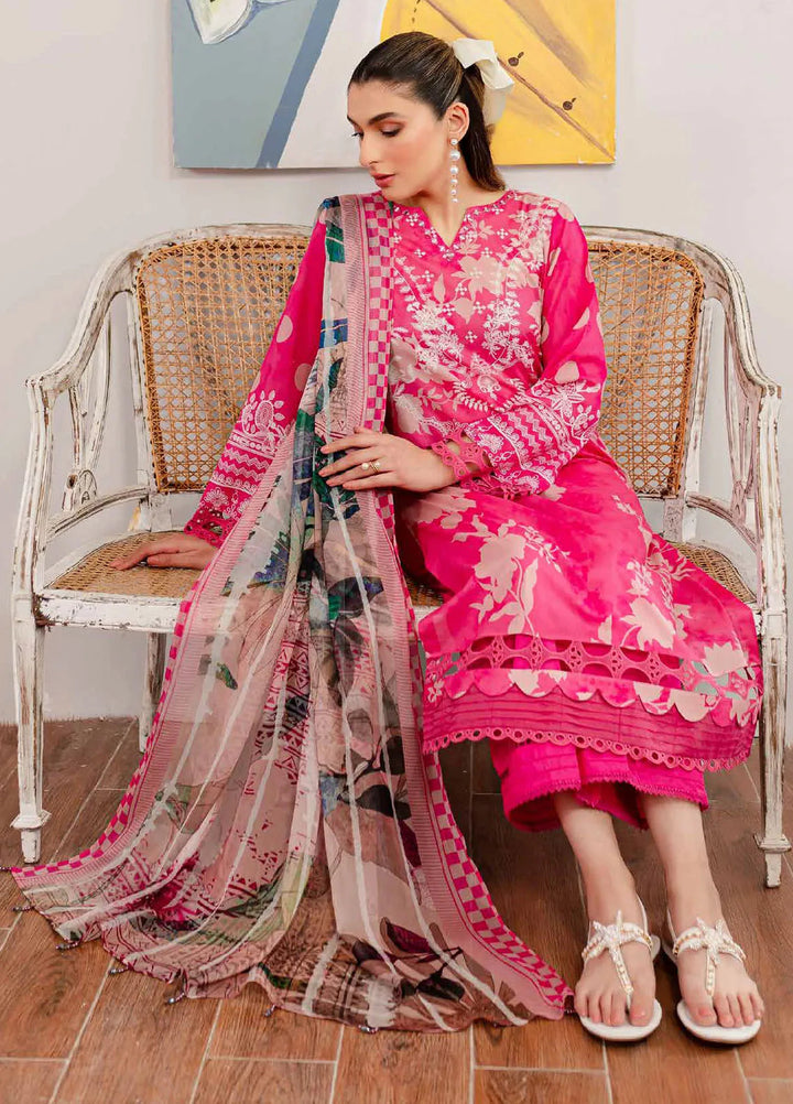 Signature Prints By Nureh Printed Lawn Suit Unstitched 3 Piece NU24SPU SP-103 - Summer Collection