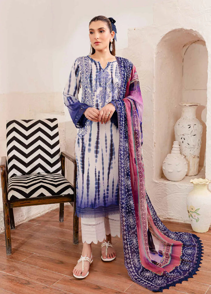 Signature Prints By Nureh Printed Lawn Suit Unstitched 3 Piece NU24SPU SP-104 - Summer Collection