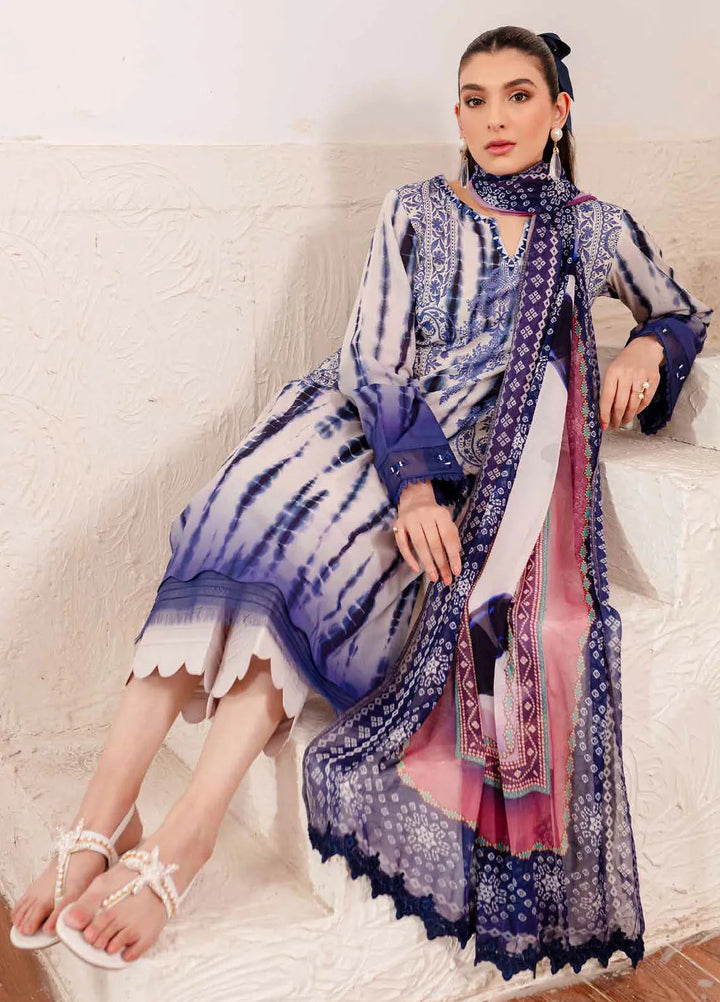Signature Prints By Nureh Printed Lawn Suit Unstitched 3 Piece NU24SPU SP-104 - Summer Collection