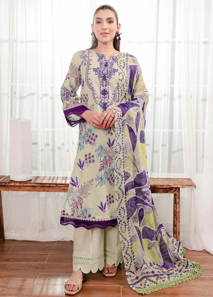 Signature Prints By Nureh Printed Lawn Suit Unstitched 3 Piece NU24SPU SP-105 - Summer Collection