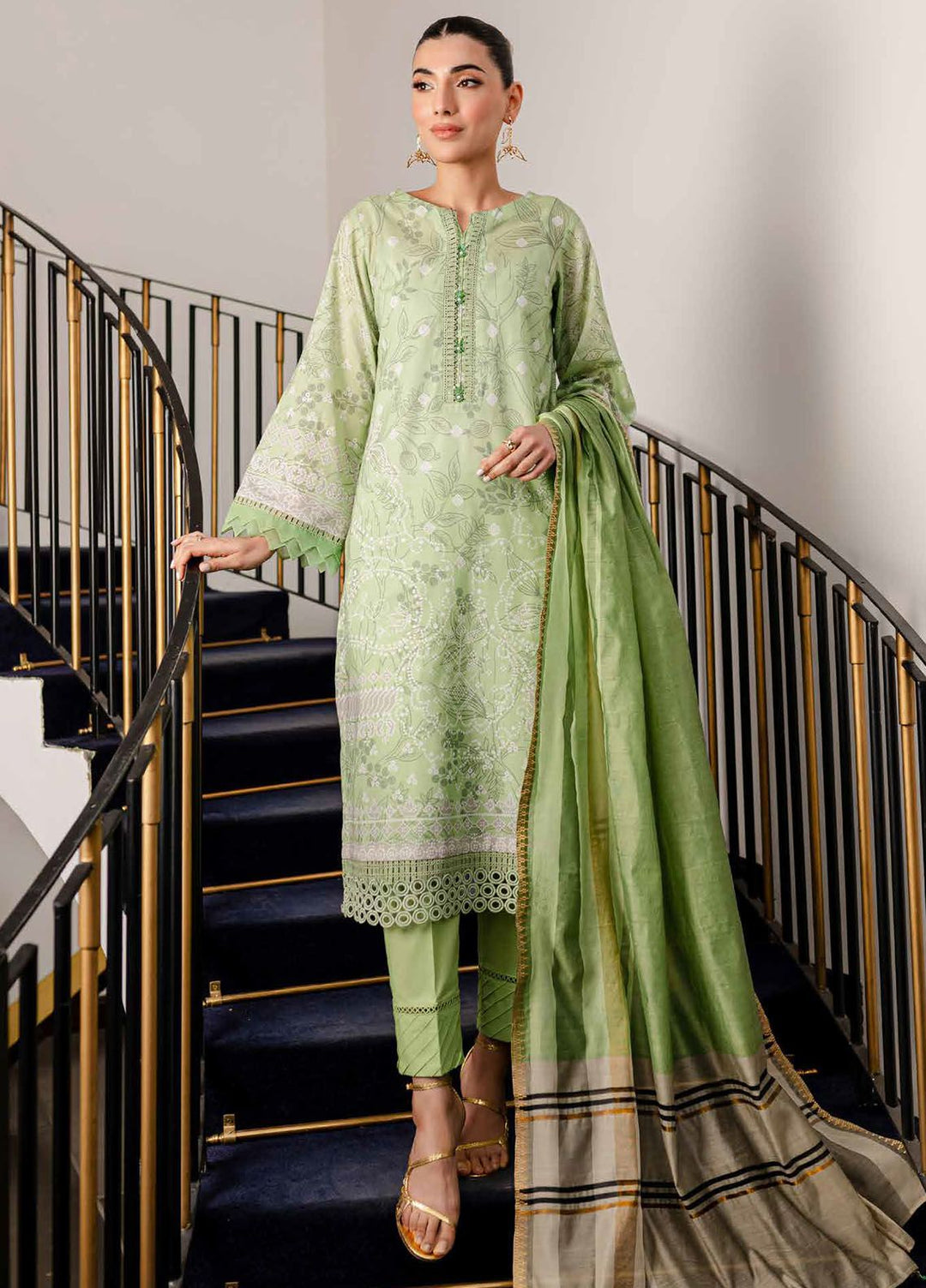 Signature Prints By Nureh Printed Lawn Suits Unstitched 3 Piece NU24PS SP-106 - Summer Collection