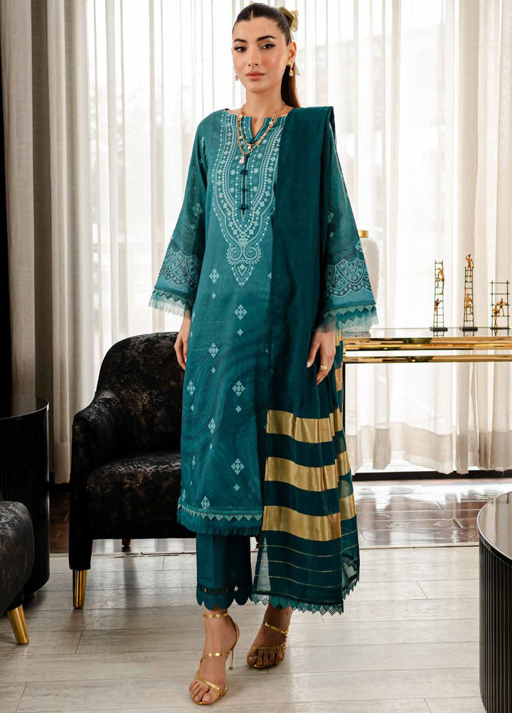 Signature Prints By Nureh Printed Lawn Suits Unstitched 3 Piece NU24PS SP-107 - Summer Collection