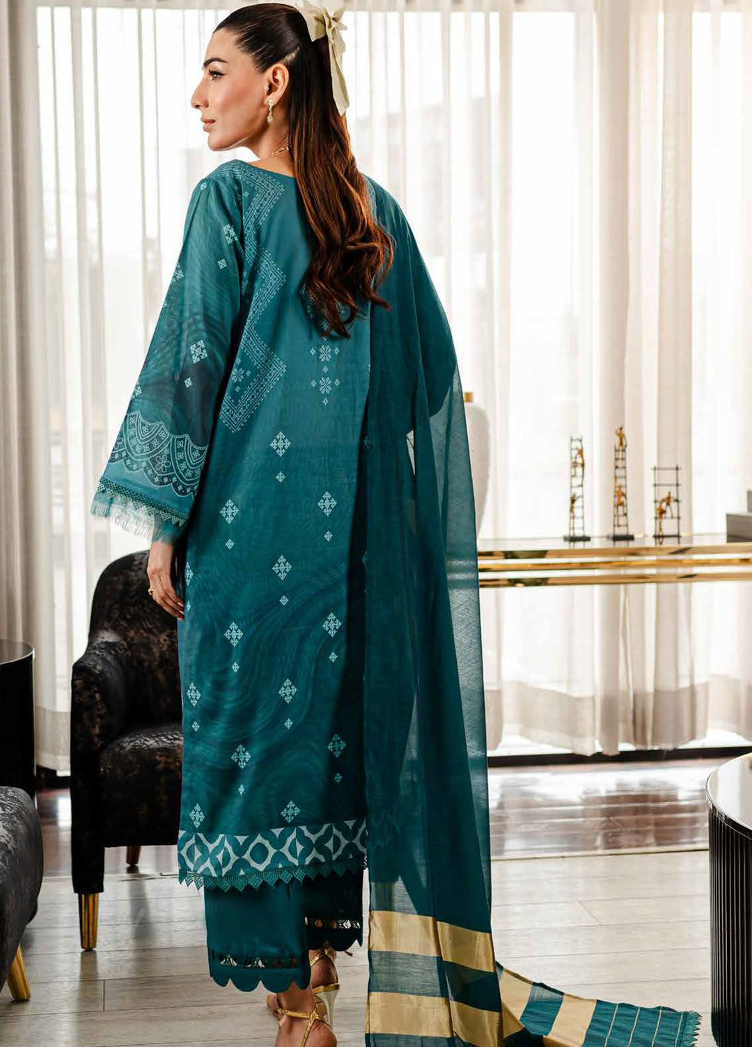 Signature Prints By Nureh Printed Lawn Suits Unstitched 3 Piece NU24PS SP-107 - Summer Collection