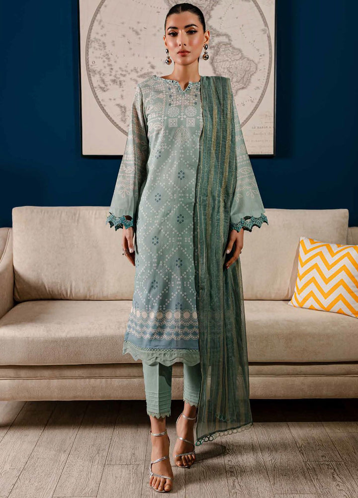 Signature Prints By Nureh Printed Lawn Suits Unstitched 3 Piece NU24PS SP-109 - Summer Collection