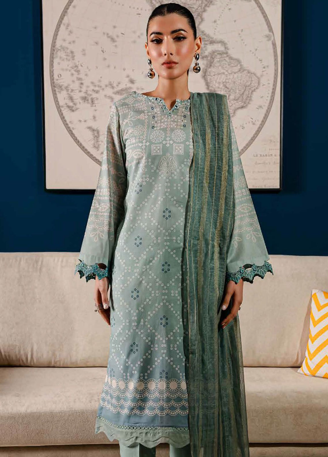 Signature Prints By Nureh Printed Lawn Suits Unstitched 3 Piece NU24PS SP-109 - Summer Collection