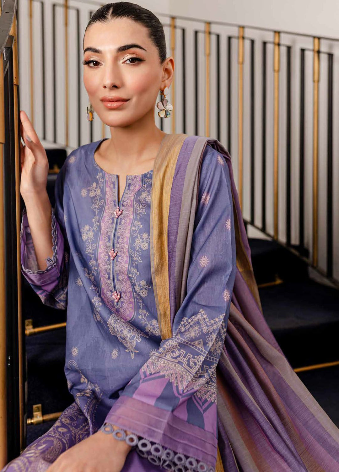 Signature Prints By Nureh Printed Lawn Suits Unstitched 3 Piece NU24PS SP-111 - Summer Collection