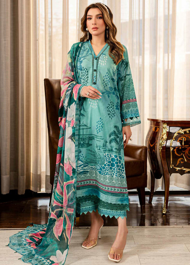 Signature Prints By Nureh Printed Lawn Suits Unstitched 3 Piece NU24SP SP-90 - Summer Collection
