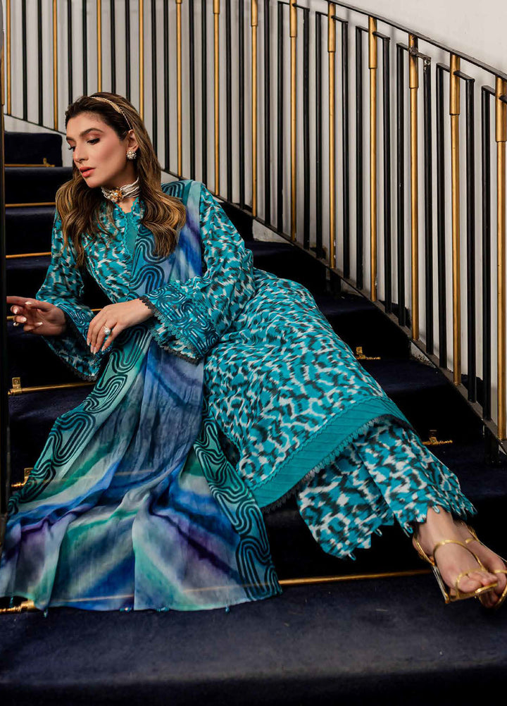 Signature Prints By Nureh Printed Lawn Suits Unstitched 3 Piece NU24SP SP-92 - Summer Collection