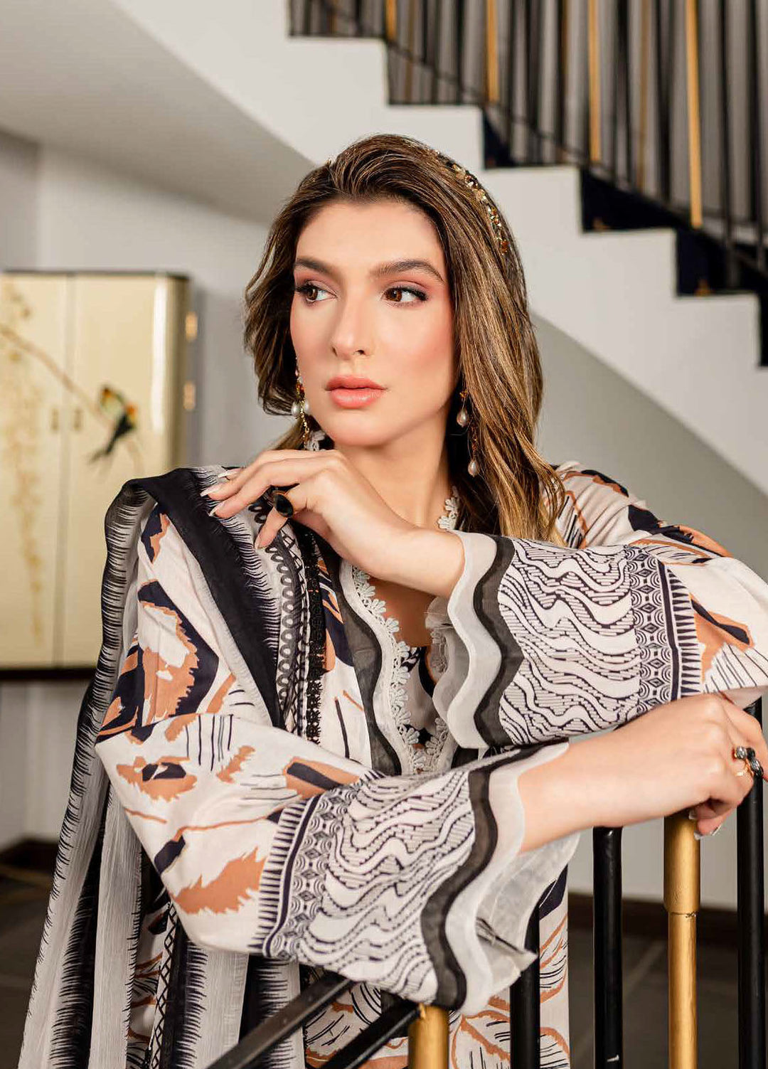 Signature Prints By Nureh Printed Lawn Suits Unstitched 3 Piece NU24SP SP-93 - Summer Collection