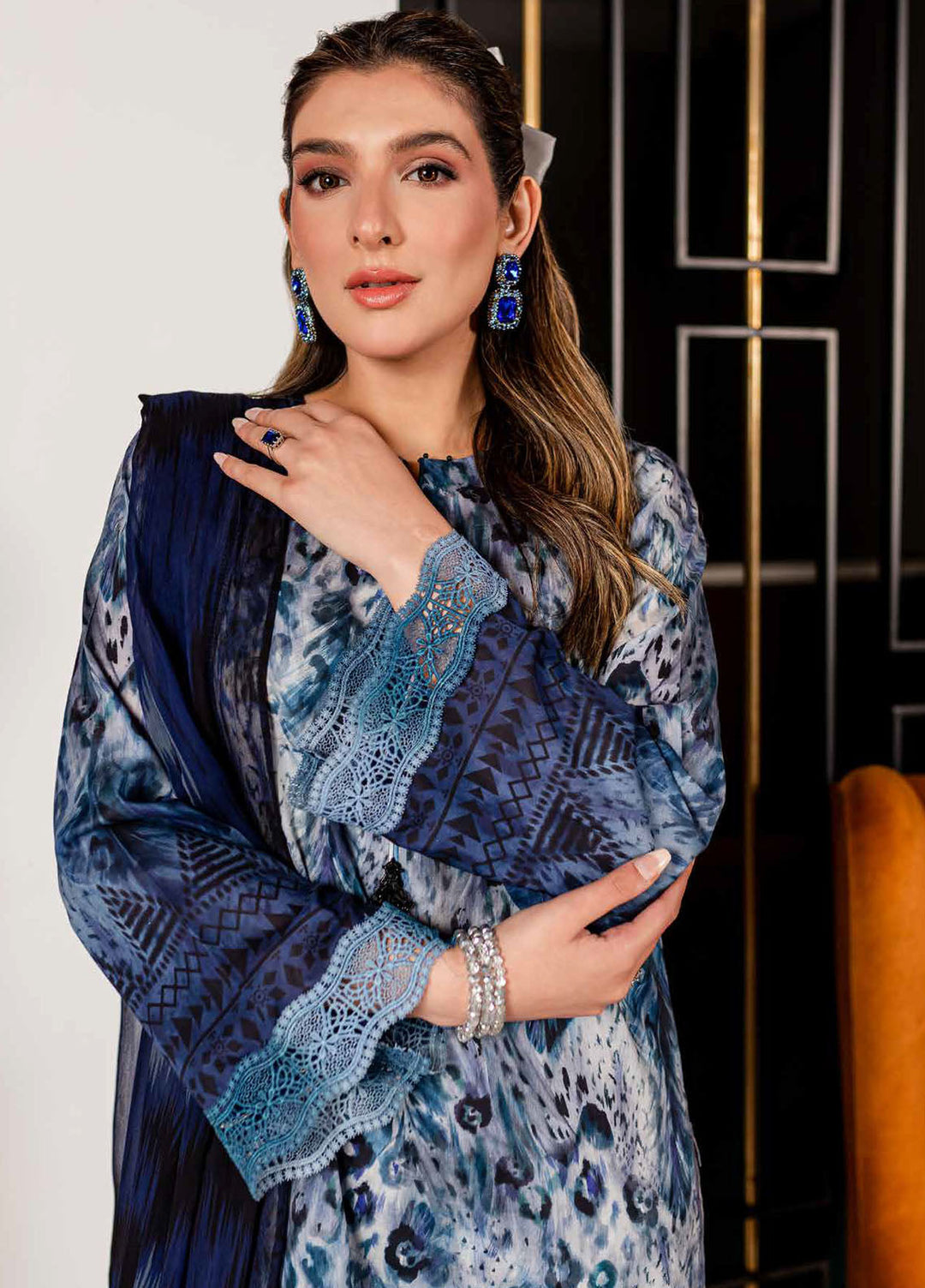 Signature Prints By Nureh Printed Lawn Suits Unstitched 3 Piece NU24SP SP-94 - Summer Collection