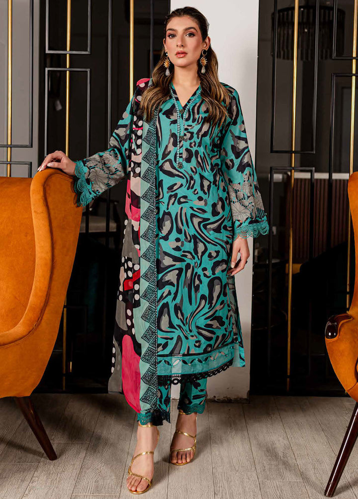 Signature Prints By Nureh Printed Lawn Suits Unstitched 3 Piece NU24SP SP-95 - Summer Collection