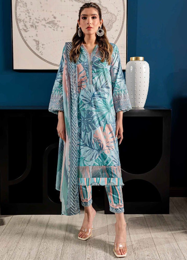 Signature Prints By Nureh Printed Lawn Suits Unstitched 3 Piece NU24SP SP-96 - Summer Collection