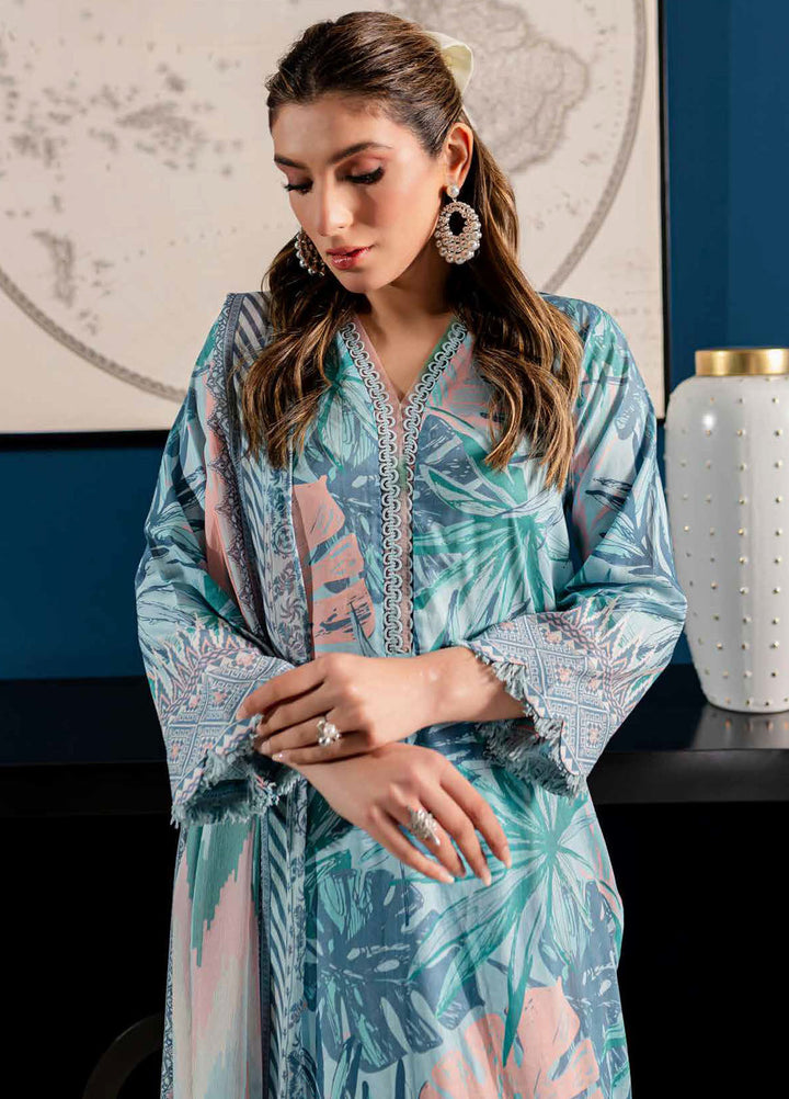 Signature Prints By Nureh Printed Lawn Suits Unstitched 3 Piece NU24SP SP-96 - Summer Collection