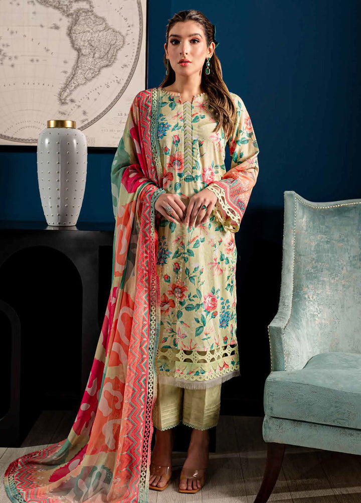 Signature Prints By Nureh Printed Lawn Suits Unstitched 3 Piece NU24SP SP-97 - Summer Collection