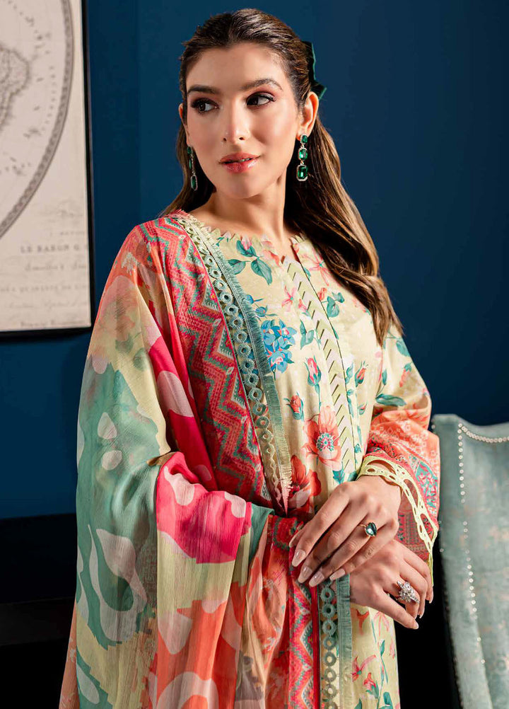 Signature Prints By Nureh Printed Lawn Suits Unstitched 3 Piece NU24SP SP-97 - Summer Collection