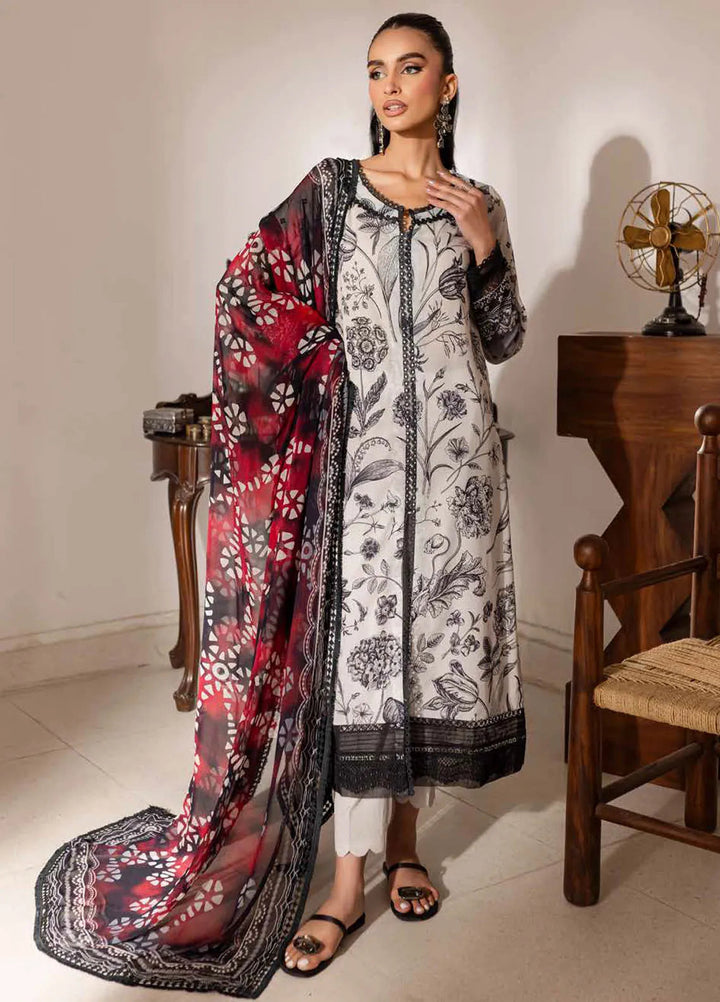 Signature Prints by Nureh Printed Lawn Suits Unstitched 3 Piece NU25PN SP-144 - Summer Collection