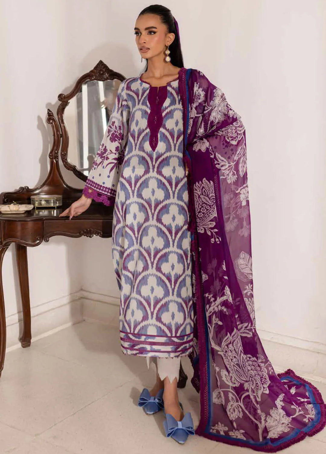 Signature Prints by Nureh Printed Lawn Suits Unstitched 3 Piece NU25PN SP-147 - Summer Collection