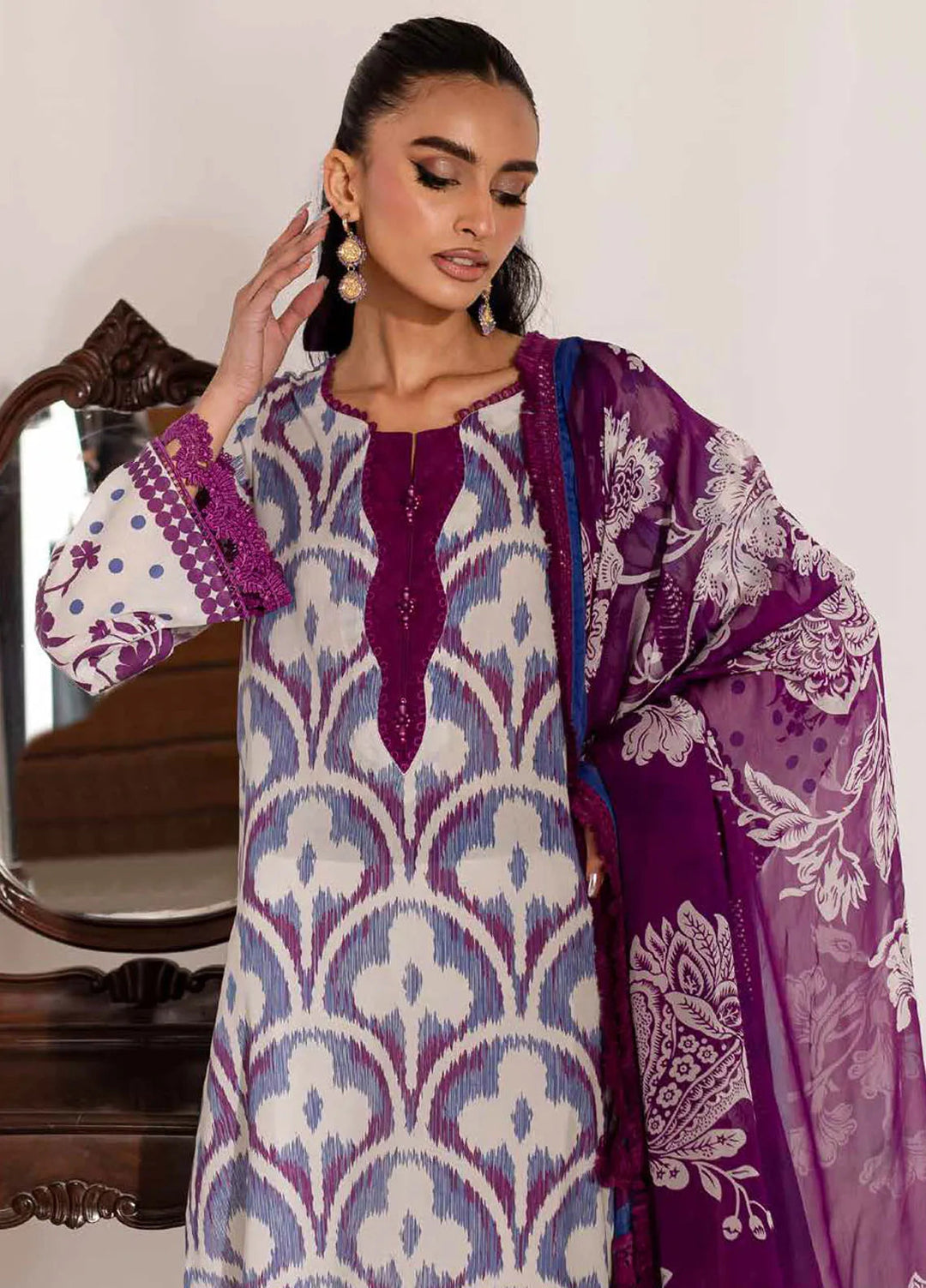 Signature Prints by Nureh Printed Lawn Suits Unstitched 3 Piece NU25PN SP-147 - Summer Collection