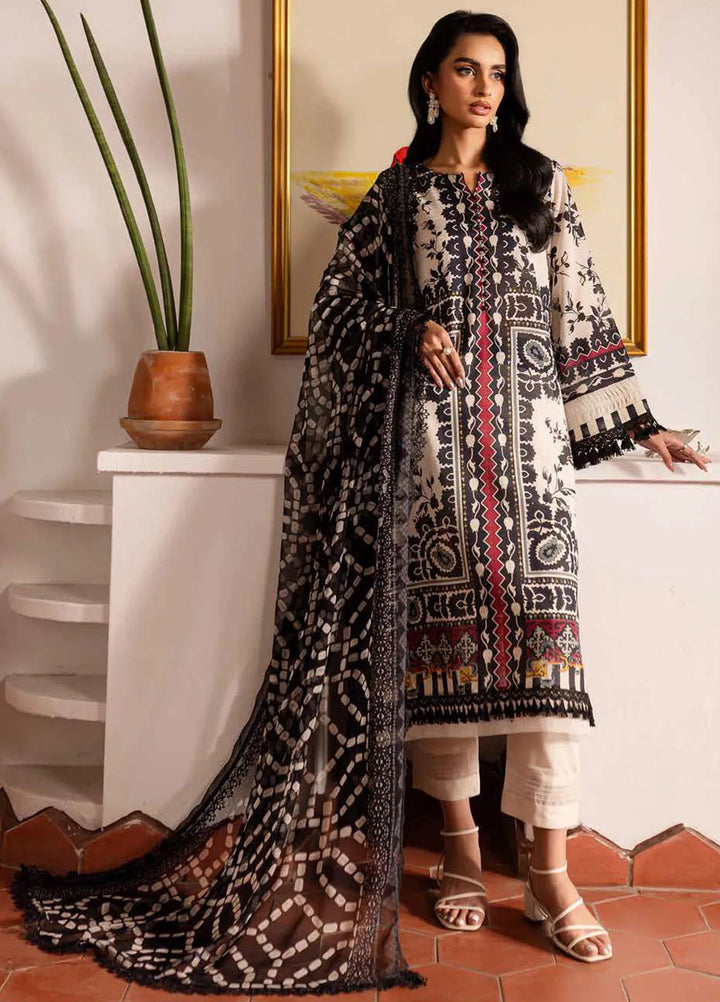 Signature Prints by Nureh Printed Lawn Suits Unstitched 3 Piece NU25SP SP-135 - Summer Collection